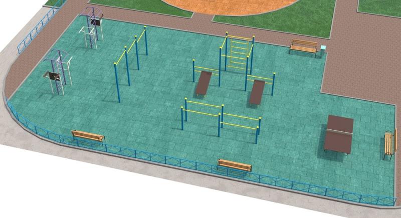 Проект спортивной площадки с столом теннисным в Кемерове