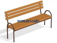 Парковая лавочка со спинкой МАФ 1605 в Кемерове