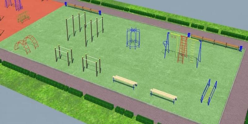 Проект детско-спортивной площадки для школы - детсада в Кемерове