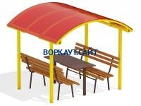 Стол и лавки под навесом МАФ 4005 в Кемерове