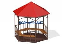 Беседка с лавками и полом МАФ 4122 в Кемерове