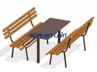 Дачный комплект из 2 лавочек и стола МАФ 1620 в Кемерове