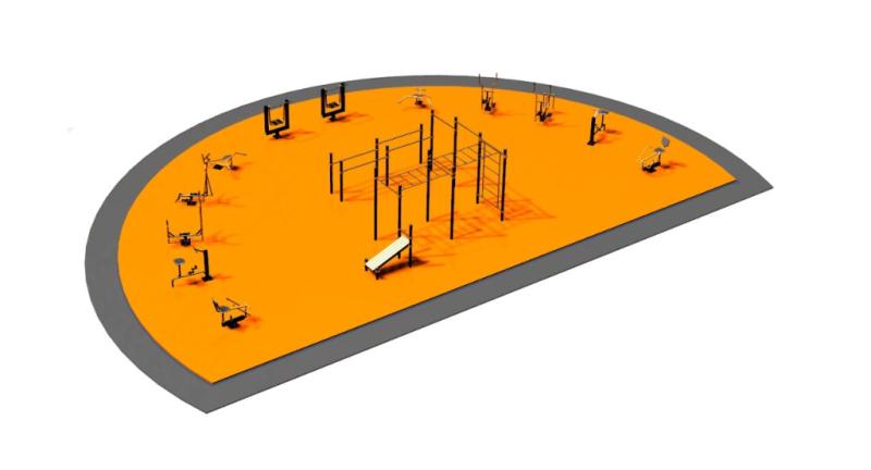 Дизайн проект спортплощадки Полукруглая в Кемерове