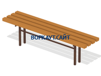 Лавочка без спинки МАФ 1601 в Кемерове