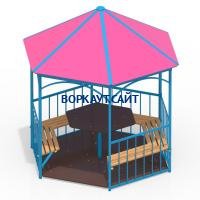 Беседка со столом, лавками и полом МАФ 4123 в Кемерове