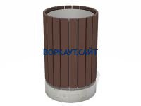 Урна деревянная круглая с бетонным основанием МАФ 1632 в Кемерове