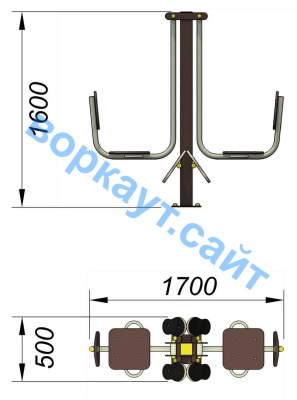Уличный тренажер "Жим ногами горизонтальный " УТ 003 в Кемерове