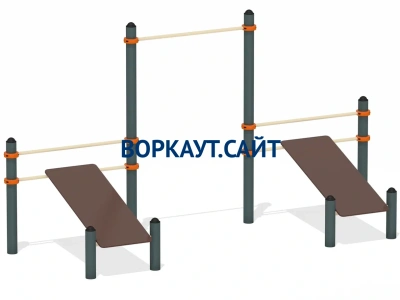 Воркаут с турником и двойной скамьей для пресса ВС-28 в Кемерове