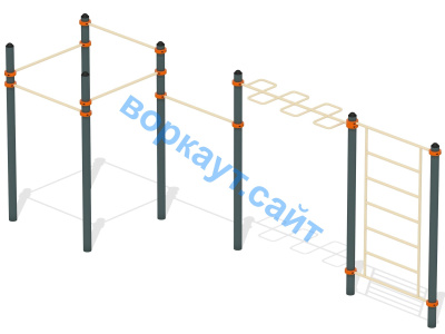 Воркаут турники с шведской стенкой и рукоходом  ВС-21 в Кемерове