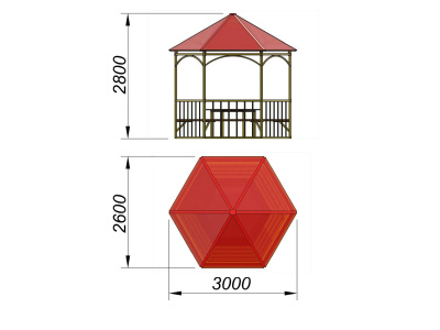 Беседка со столом и лавками МАФ 4121 в Кемерове