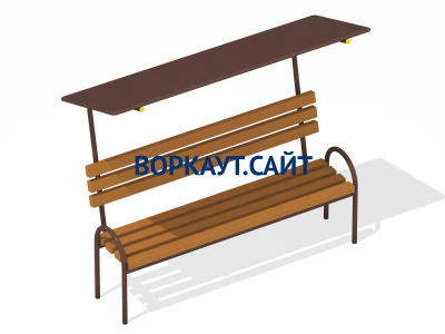 Лавочка под навесом МАФ 1607 в Кемерове