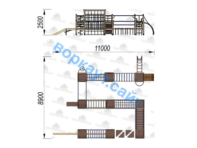Детский спортивный комплекс Полоса препятствий ДСК 3116 в Кемерове