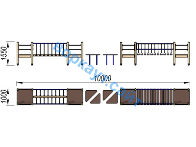 Детский спортивный комплекс Двойной мостик ДСК 3115 в Кемерове