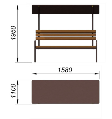 Лавочка под навесом МАФ 1607 в Кемерове