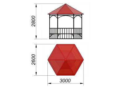 Беседка с лавками и полом МАФ 4122 в Кемерове
