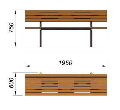 Диван уличный МАФ 1608 в Кемерове