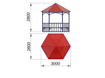 Беседка с лавками МАФ 4120 в Кемерове
