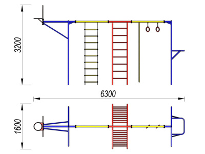 Гимнастический комплекс с баскетбольным щитом МАФ 3001 в Кемерове Гимнастический комплекс с баскетбольным щитом МАФ 3001 в Кемерове